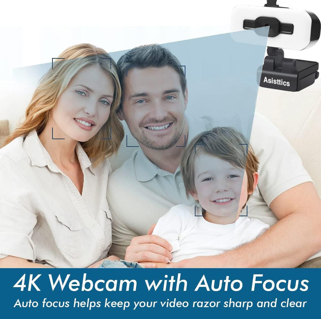 4K Webcam with Microphone and Ring Light L44300