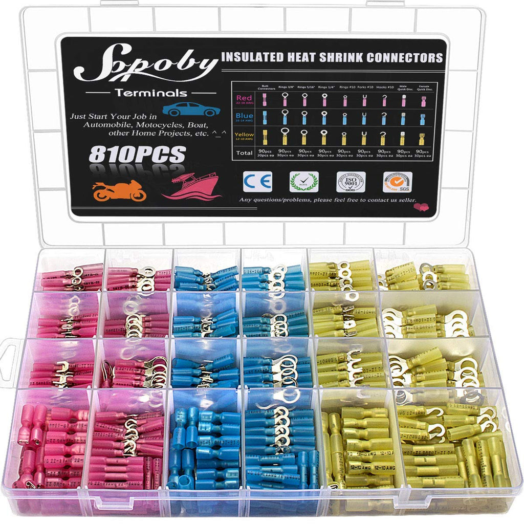 810PCS Insulated Heat Shrink Wire Connectors P1281