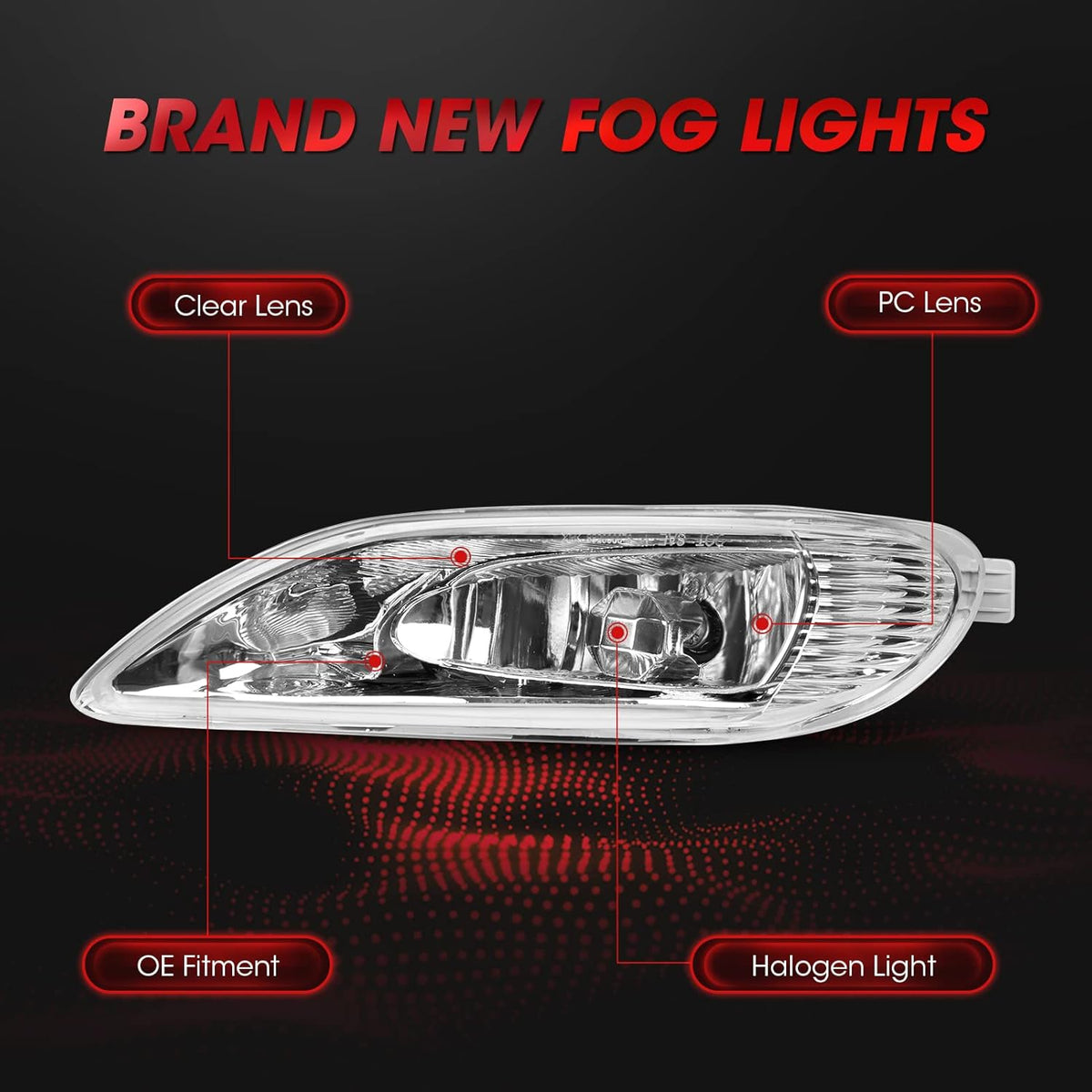 Fog Lights with Halogen Bulbs Switch and Wiring Kit 1 Set H77946
