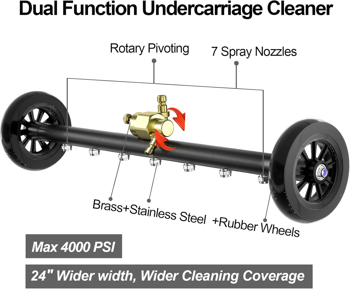 24 Inch Pressure Washer Water Broom with 3 Extension Wand S53748