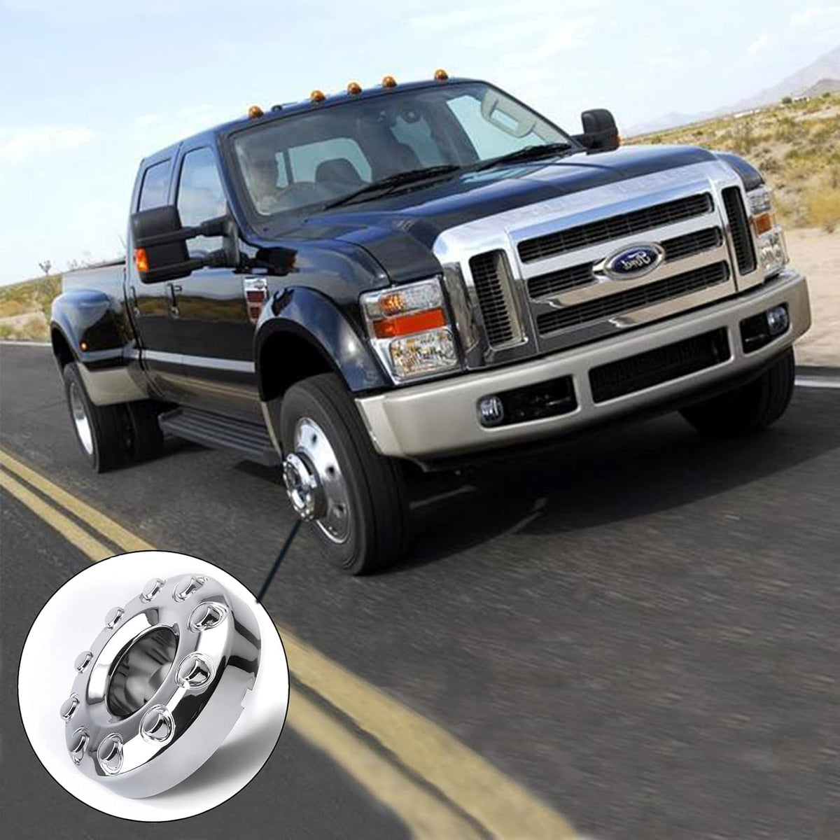 19.5 Inch 10-Lug Front Wheel Hub Center Caps D6581
