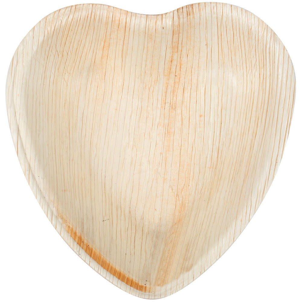 Heart Palm Leaf Plate 200-ct Case P553891