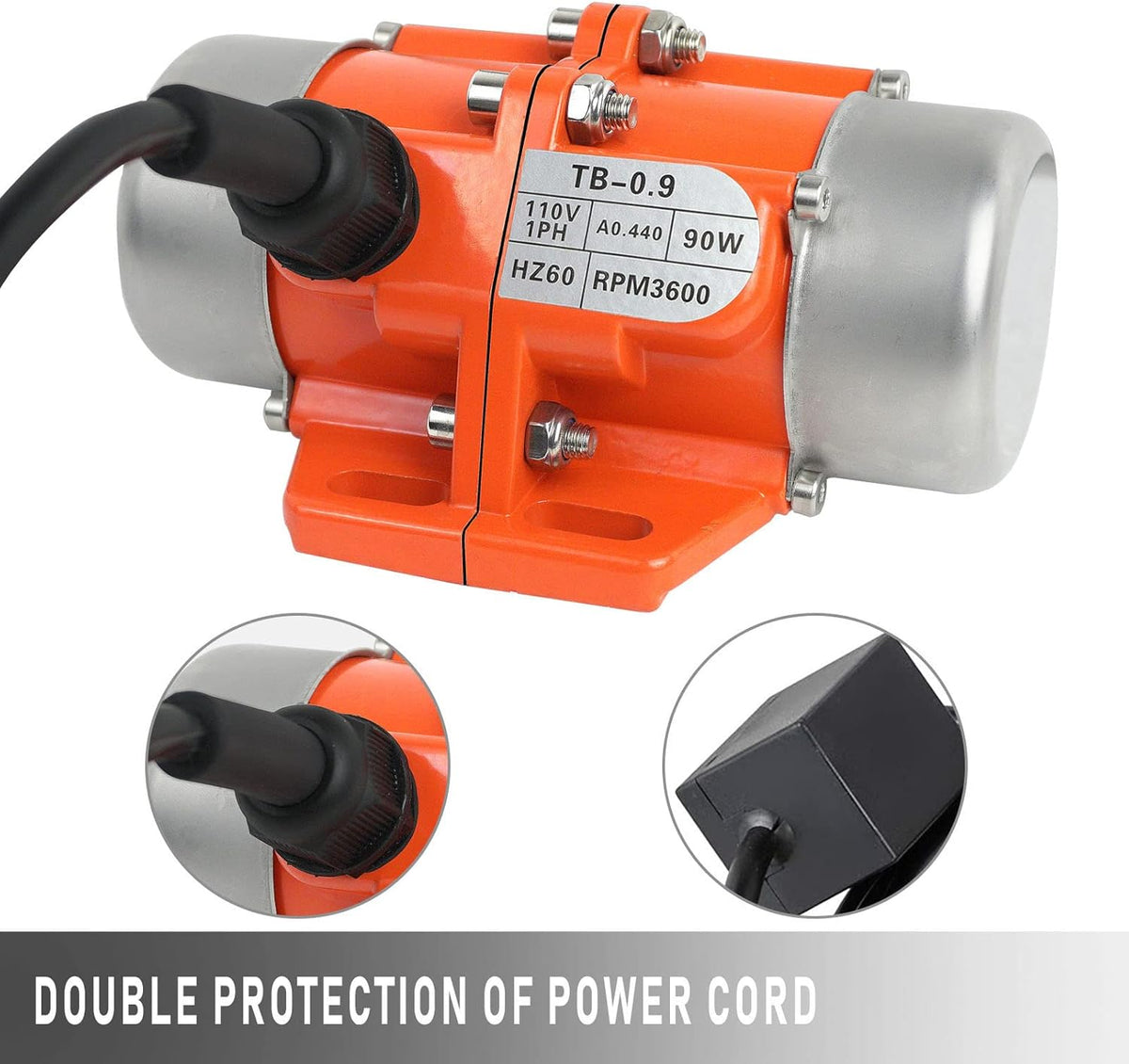 100W Single Phase Electric Vibrating Motor Aluminum Alloy Case AC 110V 3600rpm K40358