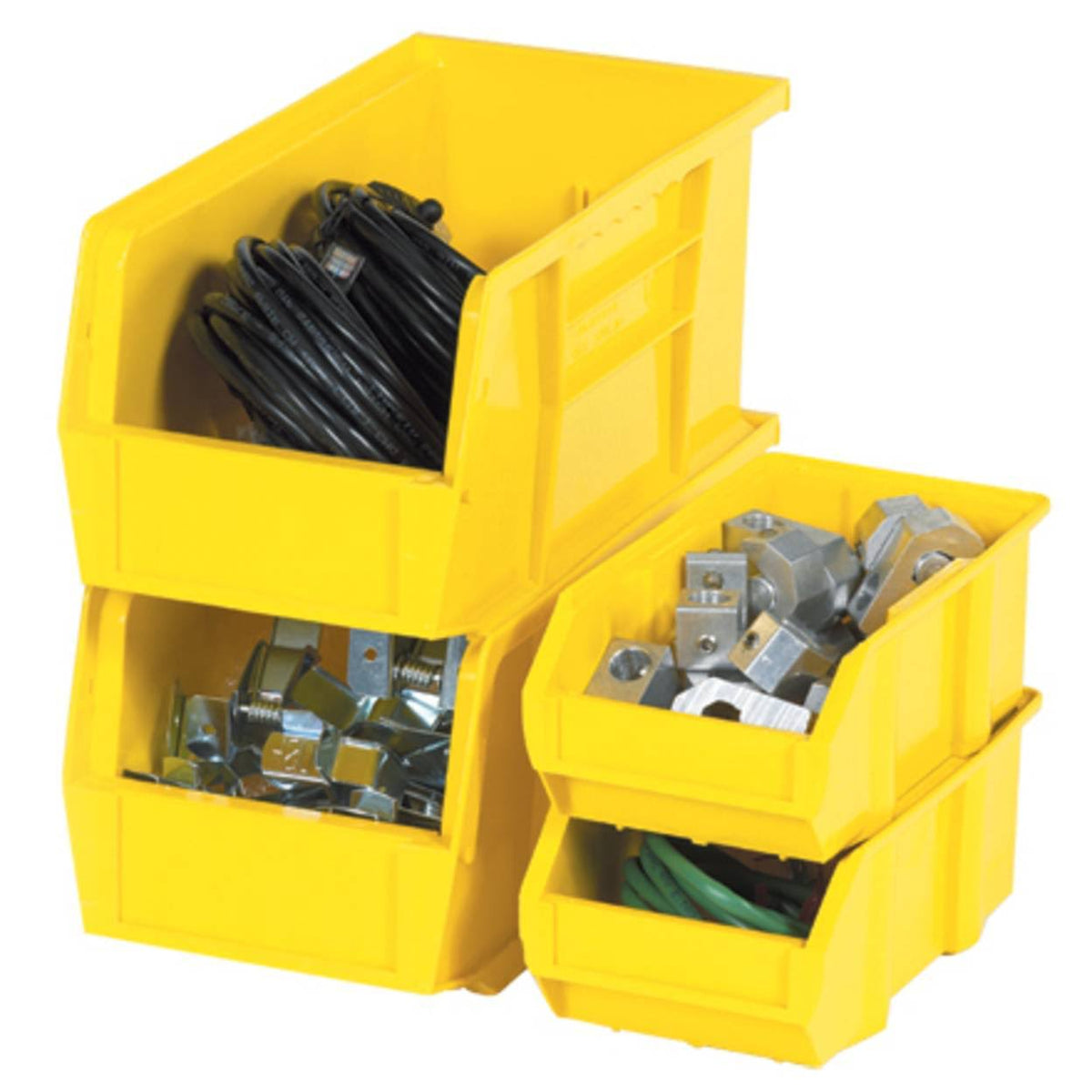 Yellow Plastic Stack & Hang Bin Boxes Case/12 E4768