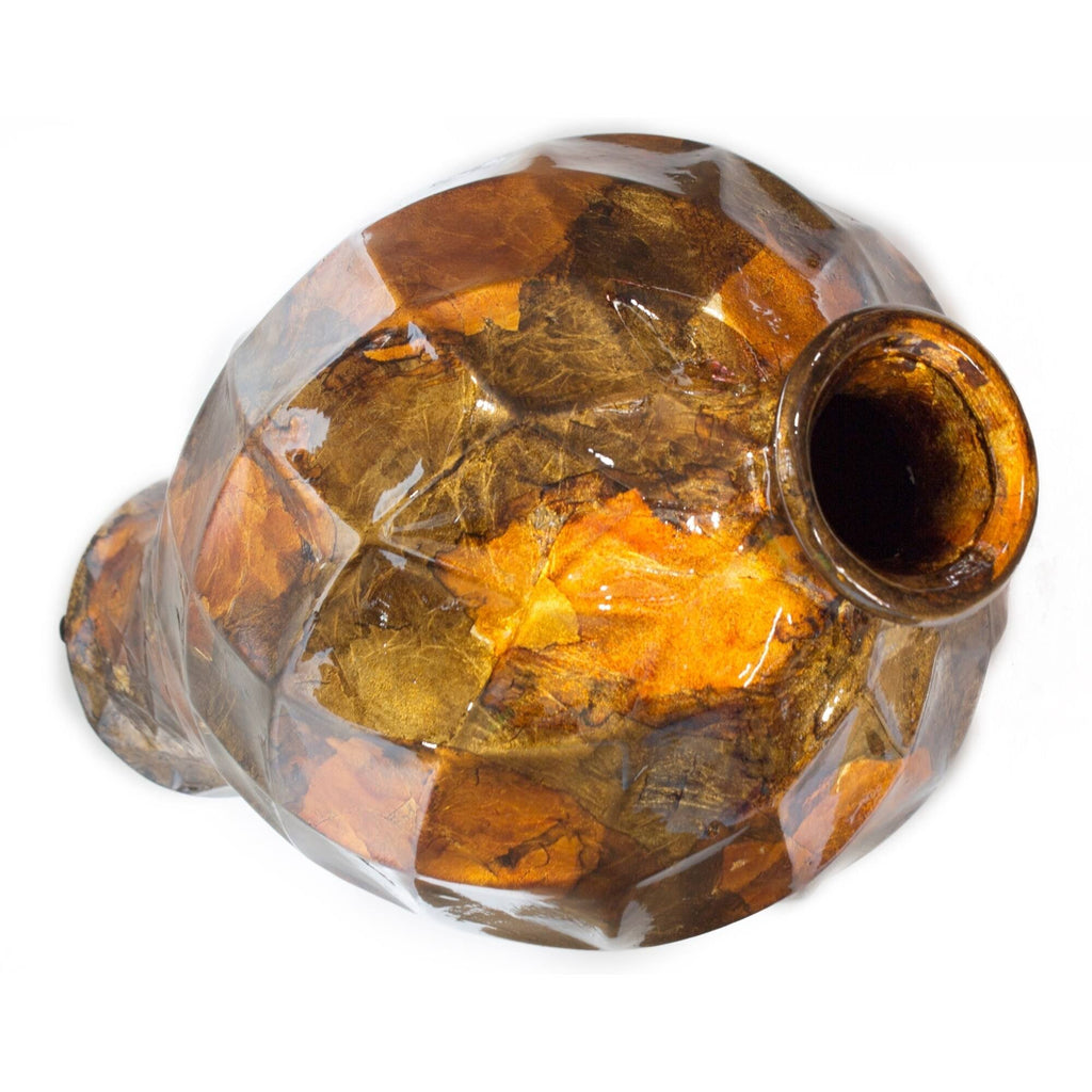 20 in. Gold Copper & Brown Floor Vase W23205
