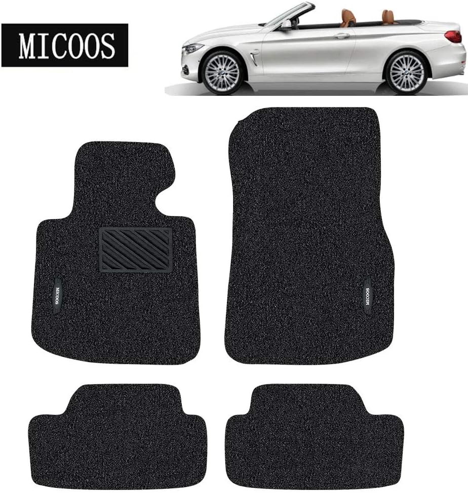 Compatible with Car Floor Mat Carpet for BMW 4 Series (2014-2020) F33, Convertible, All Weather Heavy Duty Floor Mat Set Waterproof Stain-Resistant (Black) O385