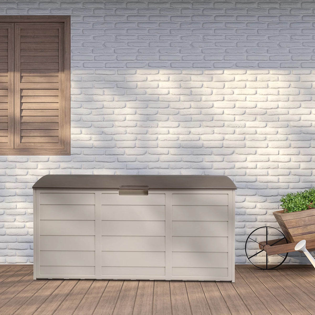 75gal Outdoor Plastic Storage Deck Box Q749