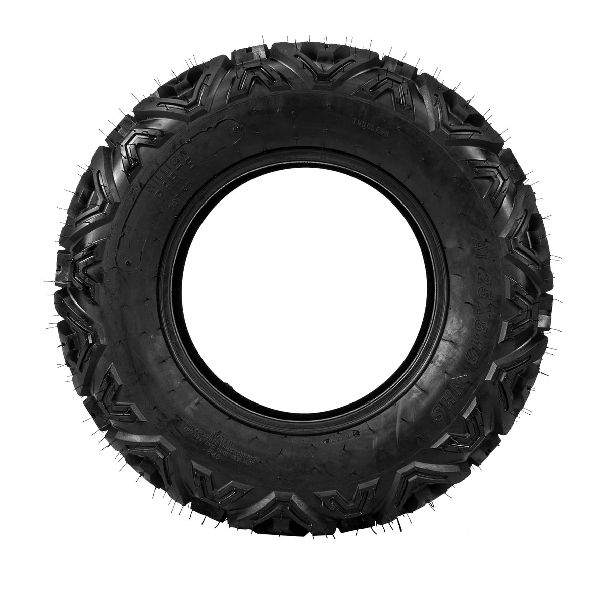 Set of 4 All Terrain ATV UTV Tires, 25x8-12 Front & 25x10-12 Rear, Tubeless U34503