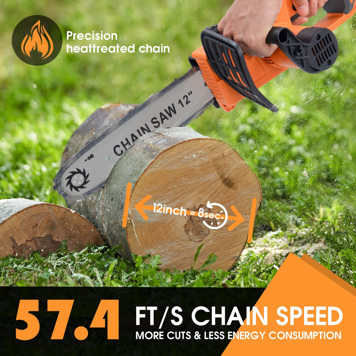 12 inch Cordless Electric Chainsaw with 2 Battery Y356436