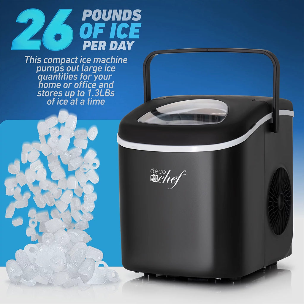 Compact Countertop Ice Maker, 26LBs in 24HRs, Black W1174