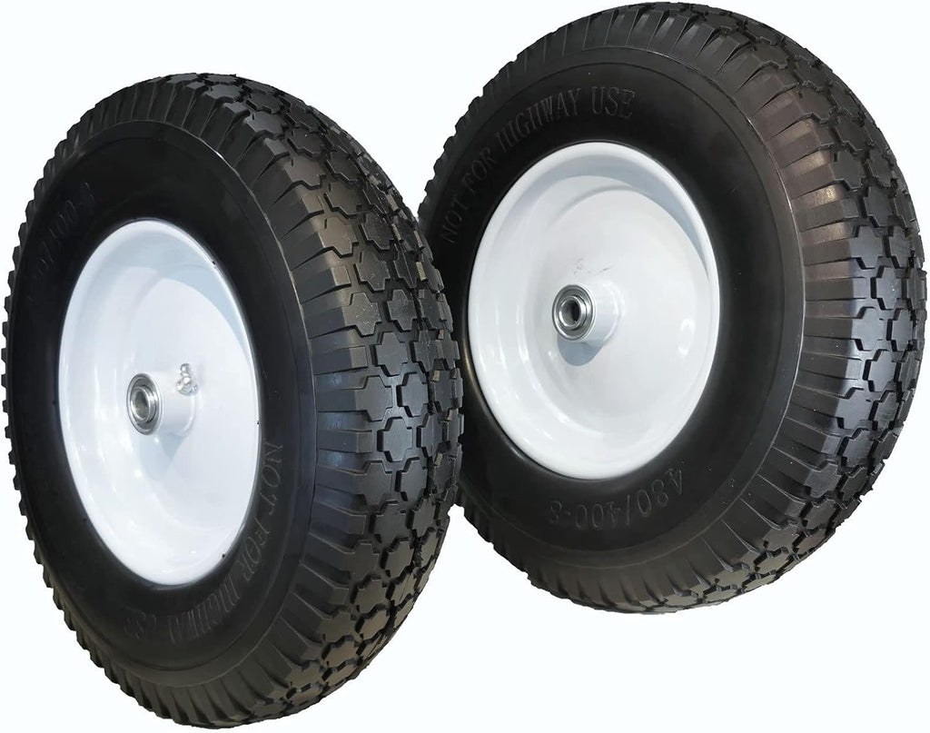 4.80/4.00-8 Solid Flat-Free Wheelbarrow Tire On Wheel L1558