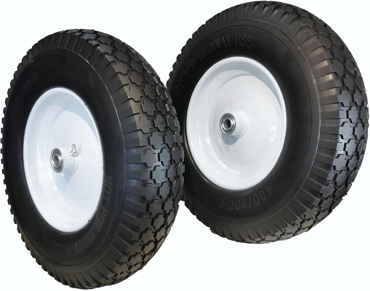 4.80/4.00-8 Solid Flat-Free Wheelbarrow Tire On Wheel L1558