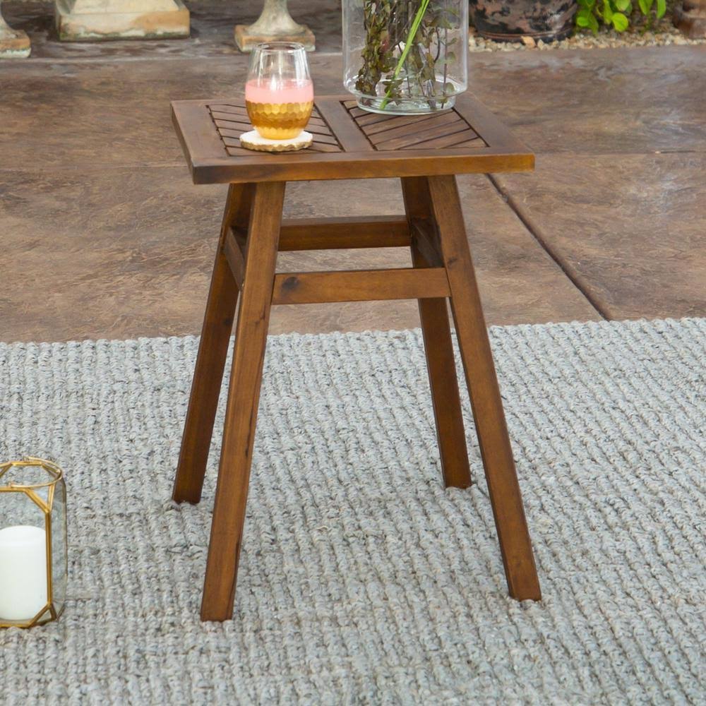Dark Brown Acacia Wood Outdoor Side Table G2920