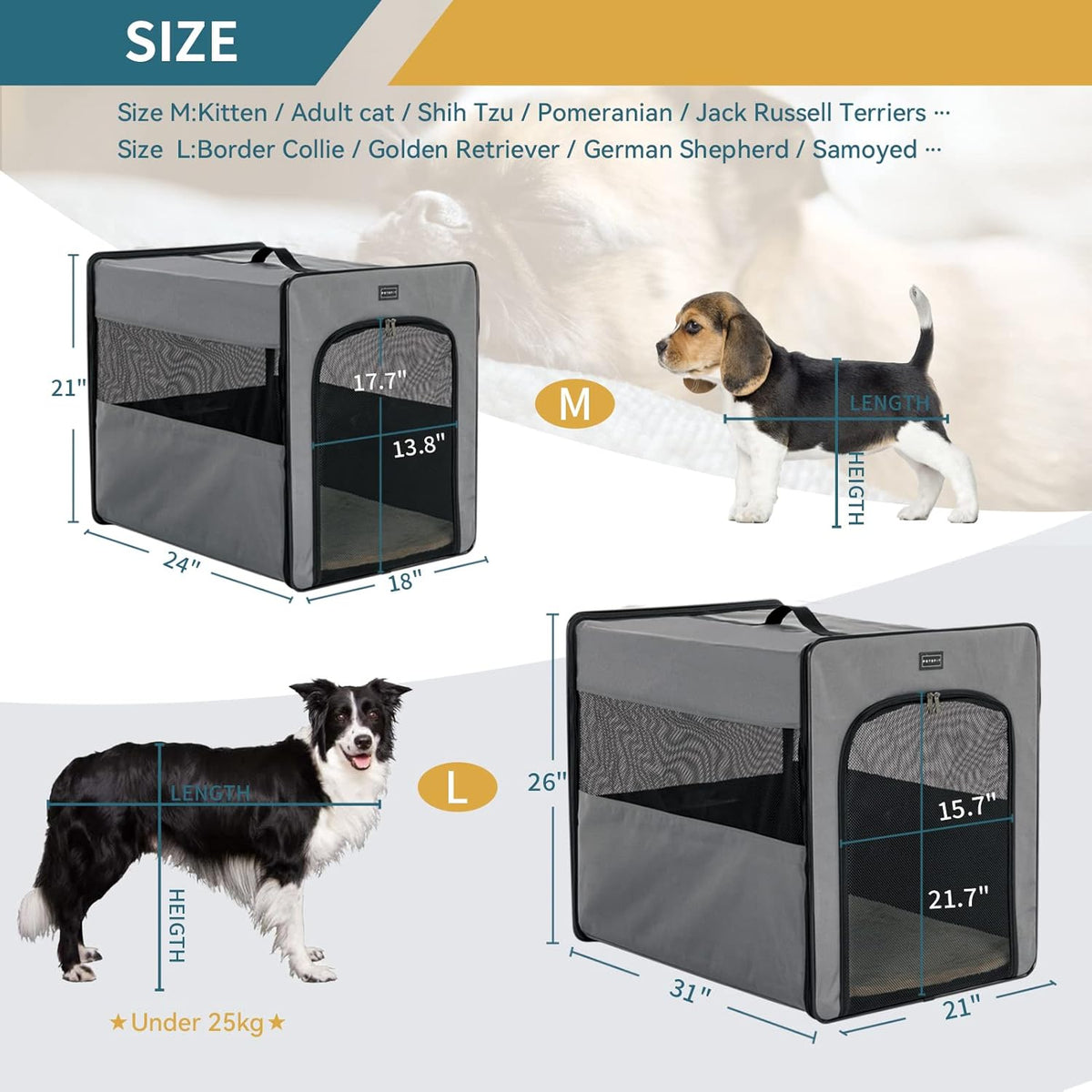 Collapsible Large Dog Travel Crate Y514493
