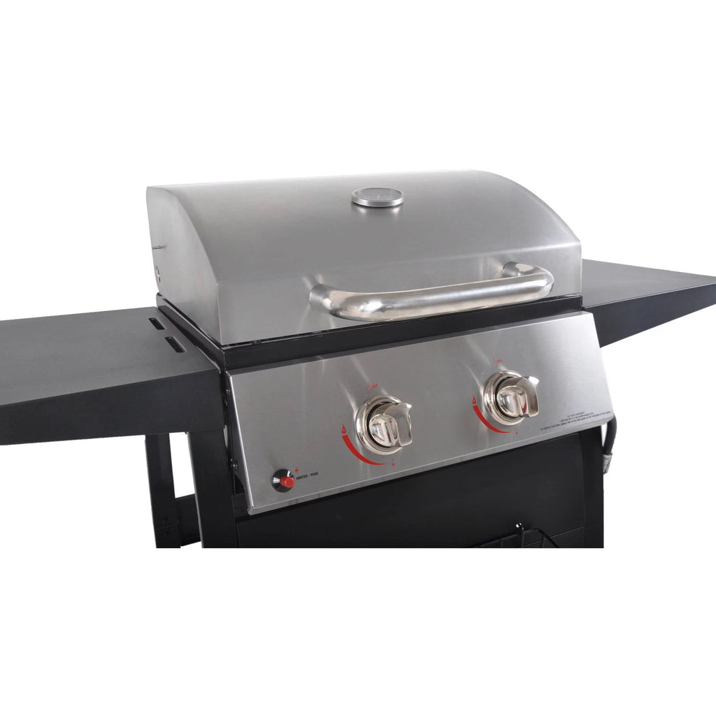 2-Burner Propane Gas Grill, Stainless and Black H443