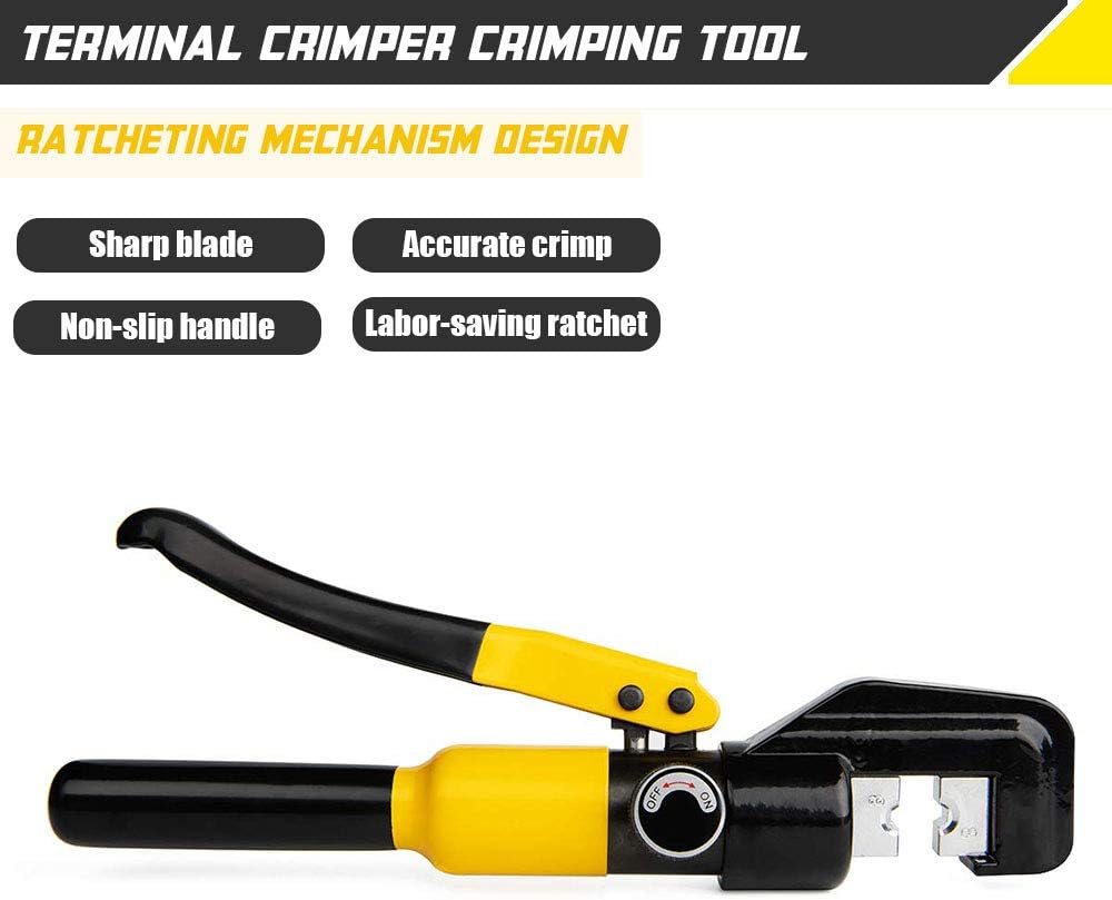 10 Ton Hydraulic Hand Crimper Tool Set with 9 Pairs of Dies C164400