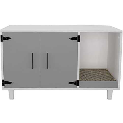 Modern Wood Pet Crate Cat Washroom Litter Box Enclosure O23085