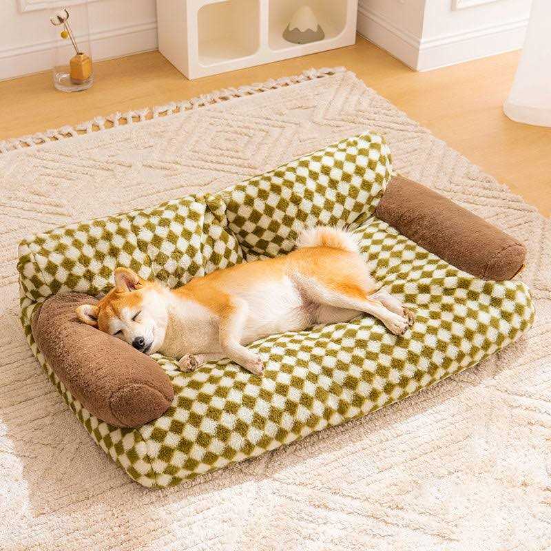Plaid Dog & Cat Couch Bed Z72162
