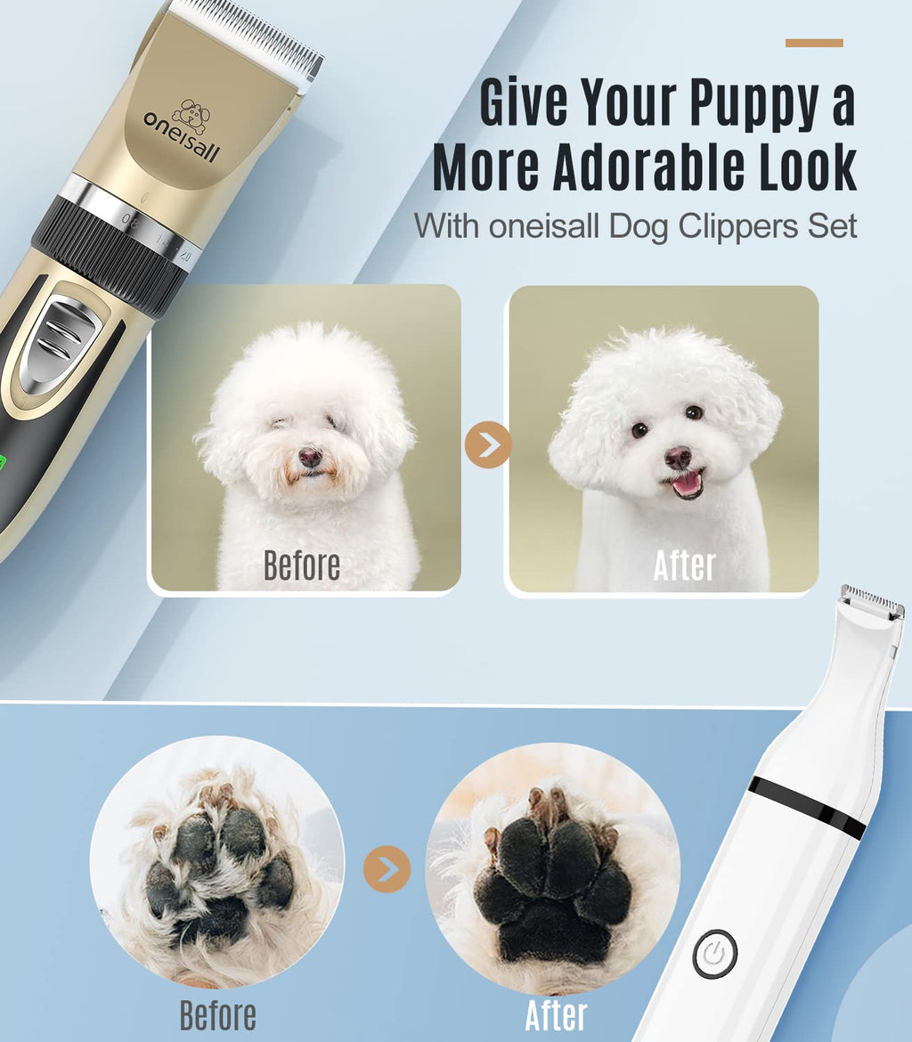 2 in 1 Low Noise Cordless Dog Clippers and Paw Trimmer Kit M27444