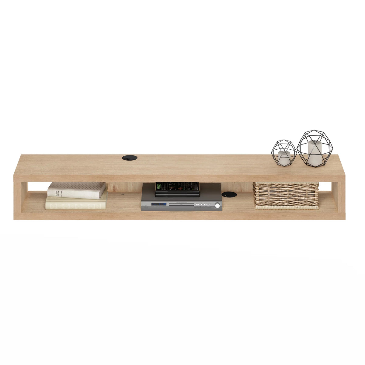 Wall Mounted Floating Media Console, 72 inch, Marcy Oak Q220