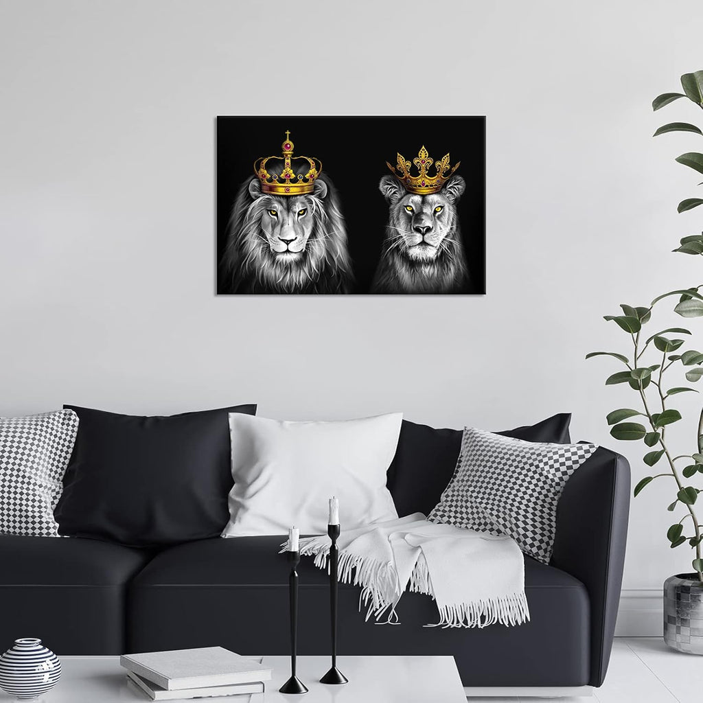 2 Pieces King Animal Canvas Wall Art 24x36inch K753217