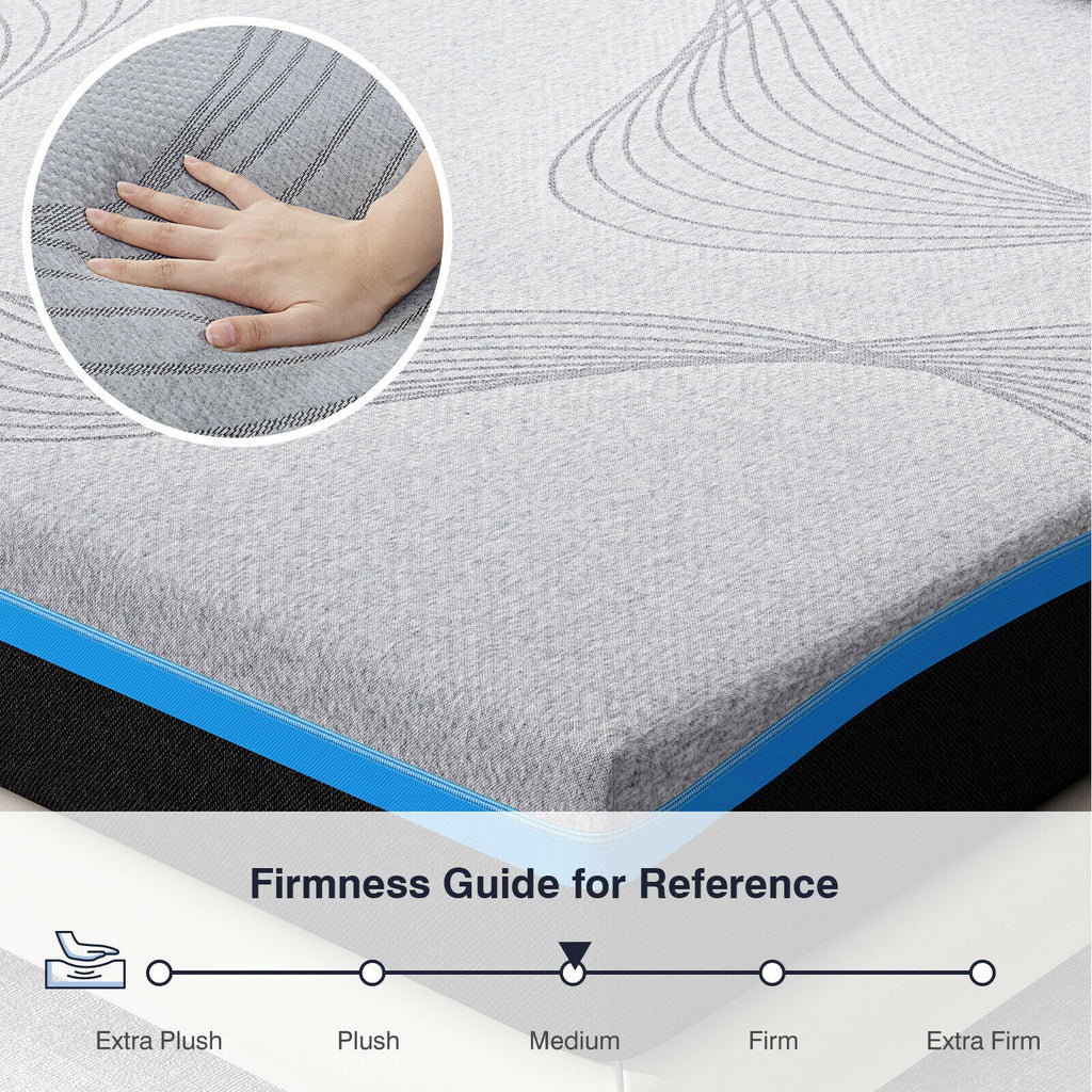 10 Inch Grey Queen Gel Memory Foam Mattress P64145