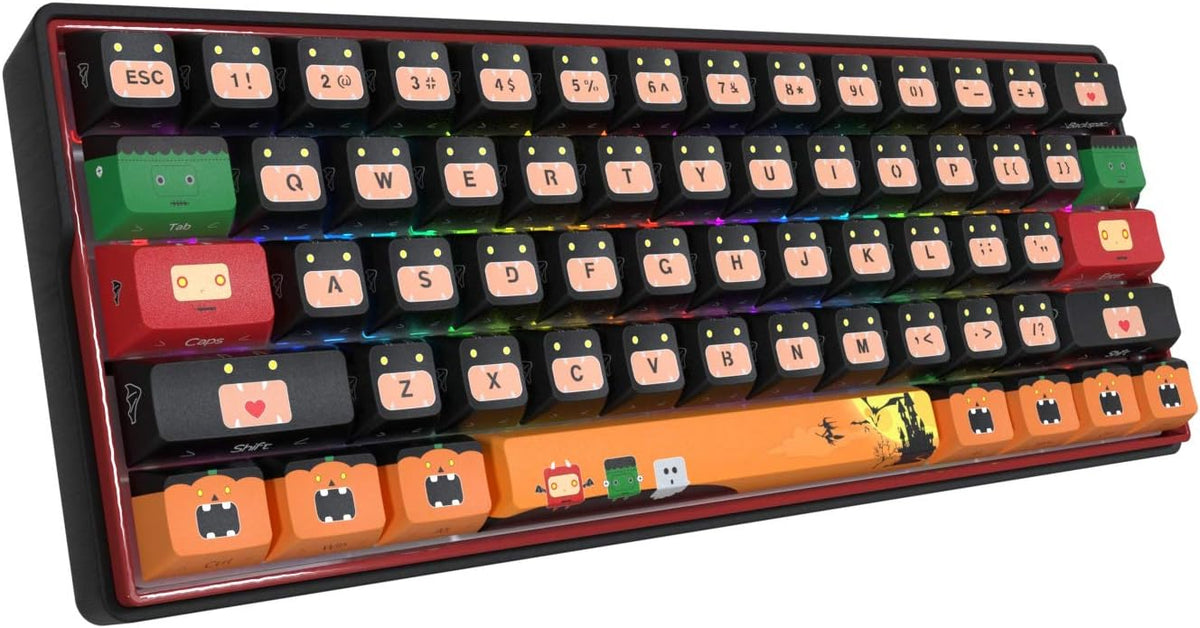 Wireless 60% Mechanical Gaming Keyboard Hot Swappable RGB Backlit PBT Keycaps L9072