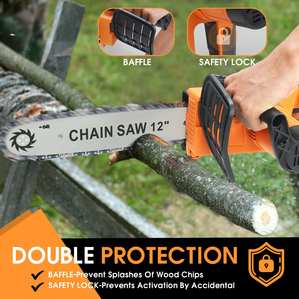 12 inch Cordless Electric Chainsaw with 2 Battery Y356436