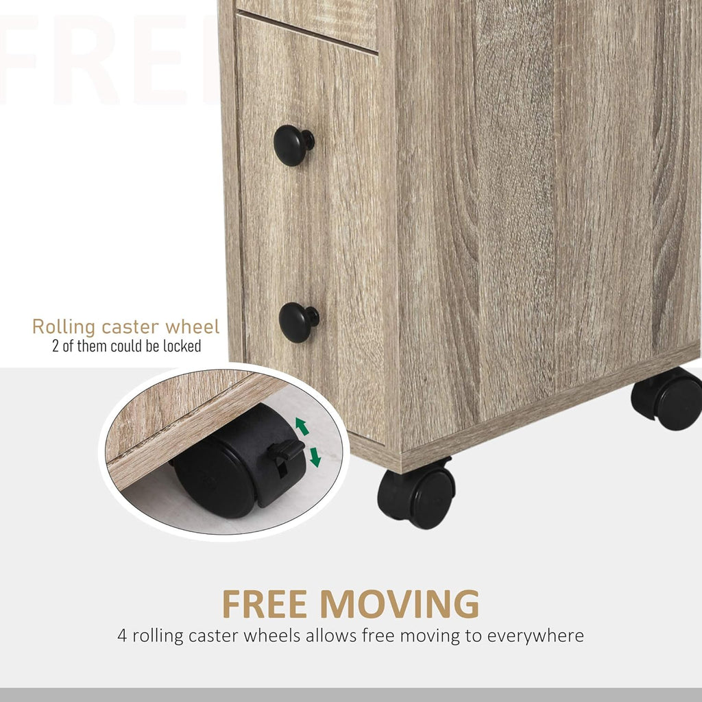 Freestanding Bathroom Cabinet with 4 Rolling Wheels K87452