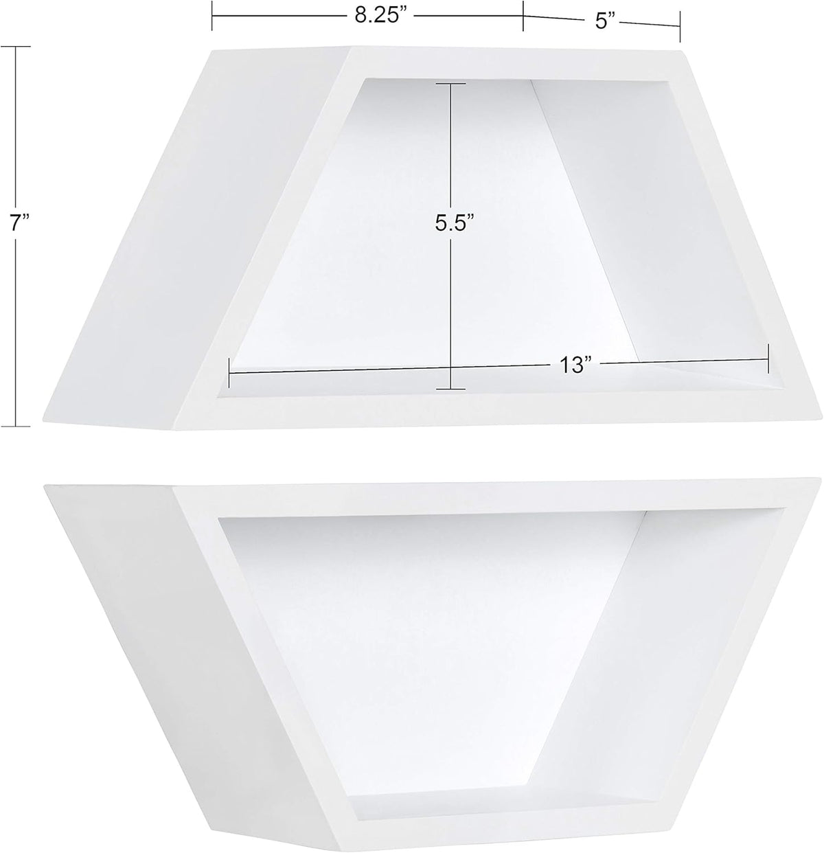 White Set of 2 Geometric Wood Shelves K723