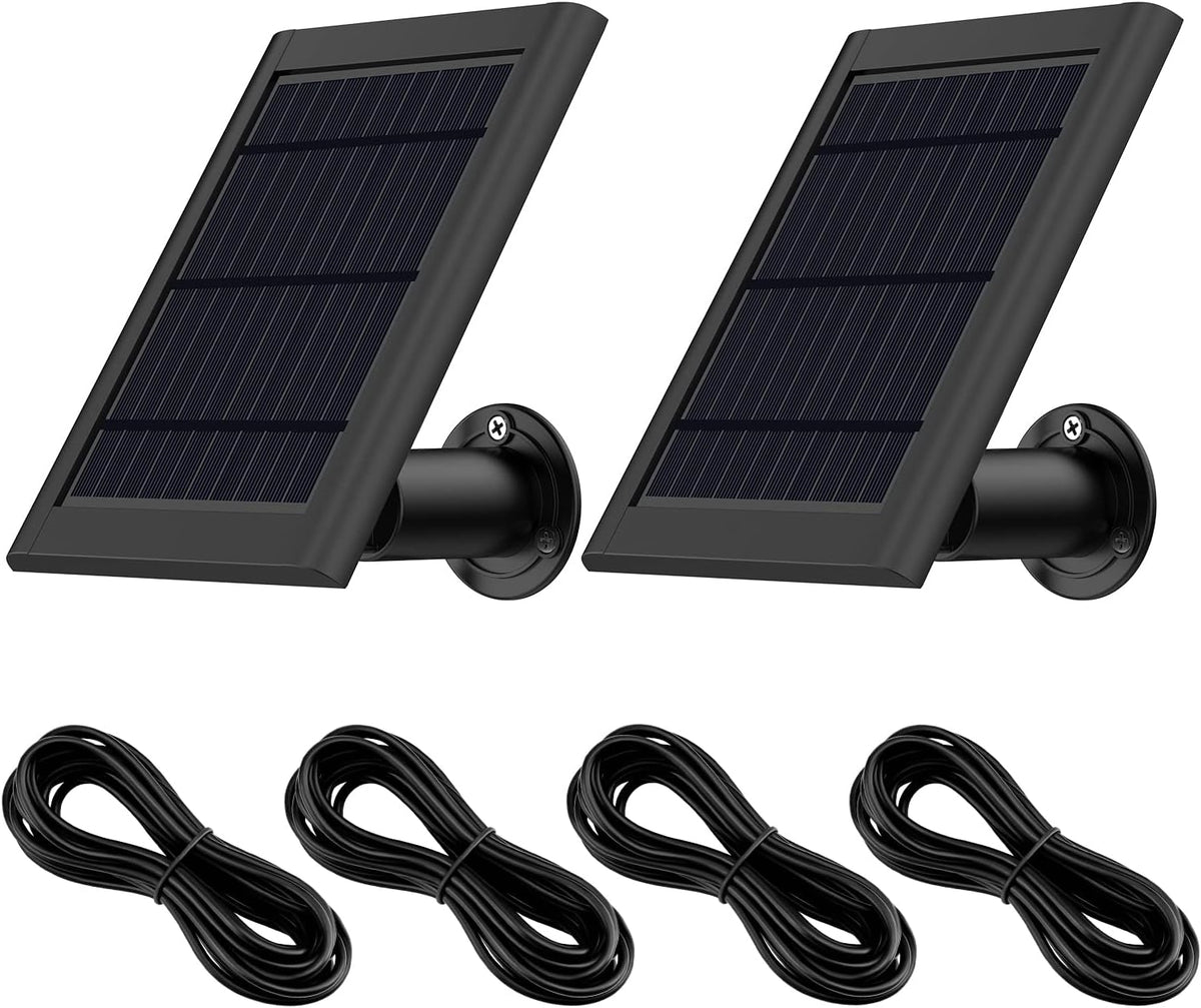 White Solar Panel with Wall Mount and Power Cable, 2 Pack T431024