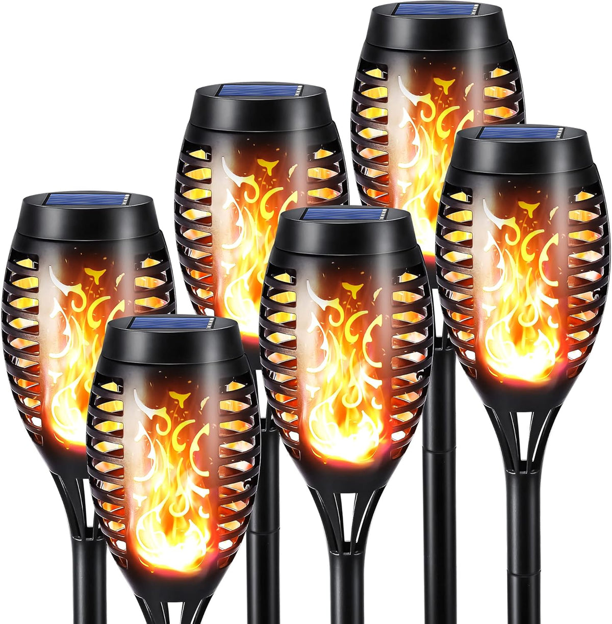 12 Pack Waterproof Solar Flame Lights V84962