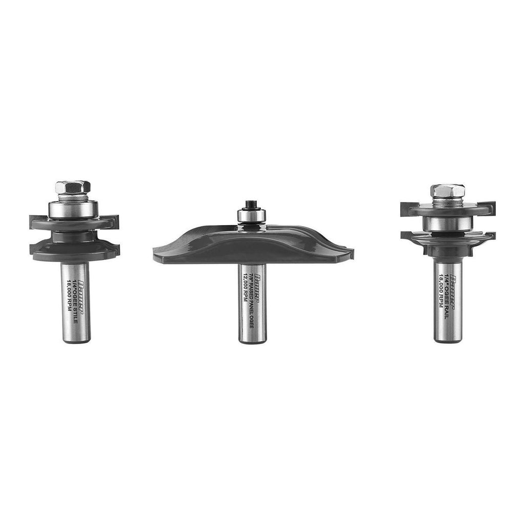 3-Piece Carbide Tip Router Bit Set O36764