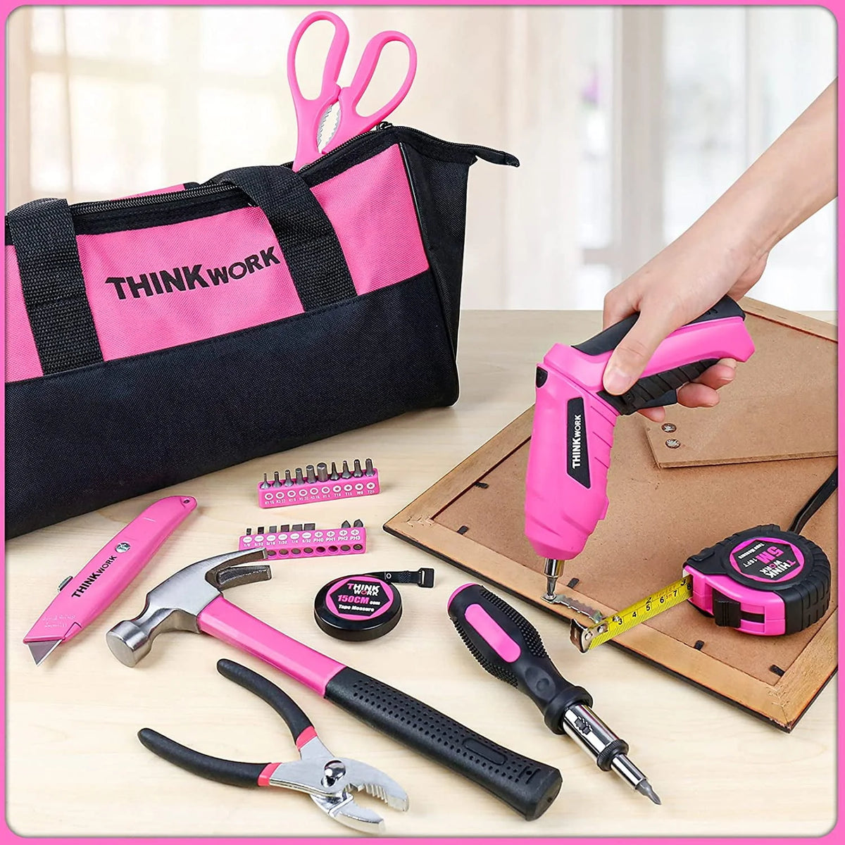 122-Piece Pink Tool Kit with 3.6V Electric Screwdriver R3170