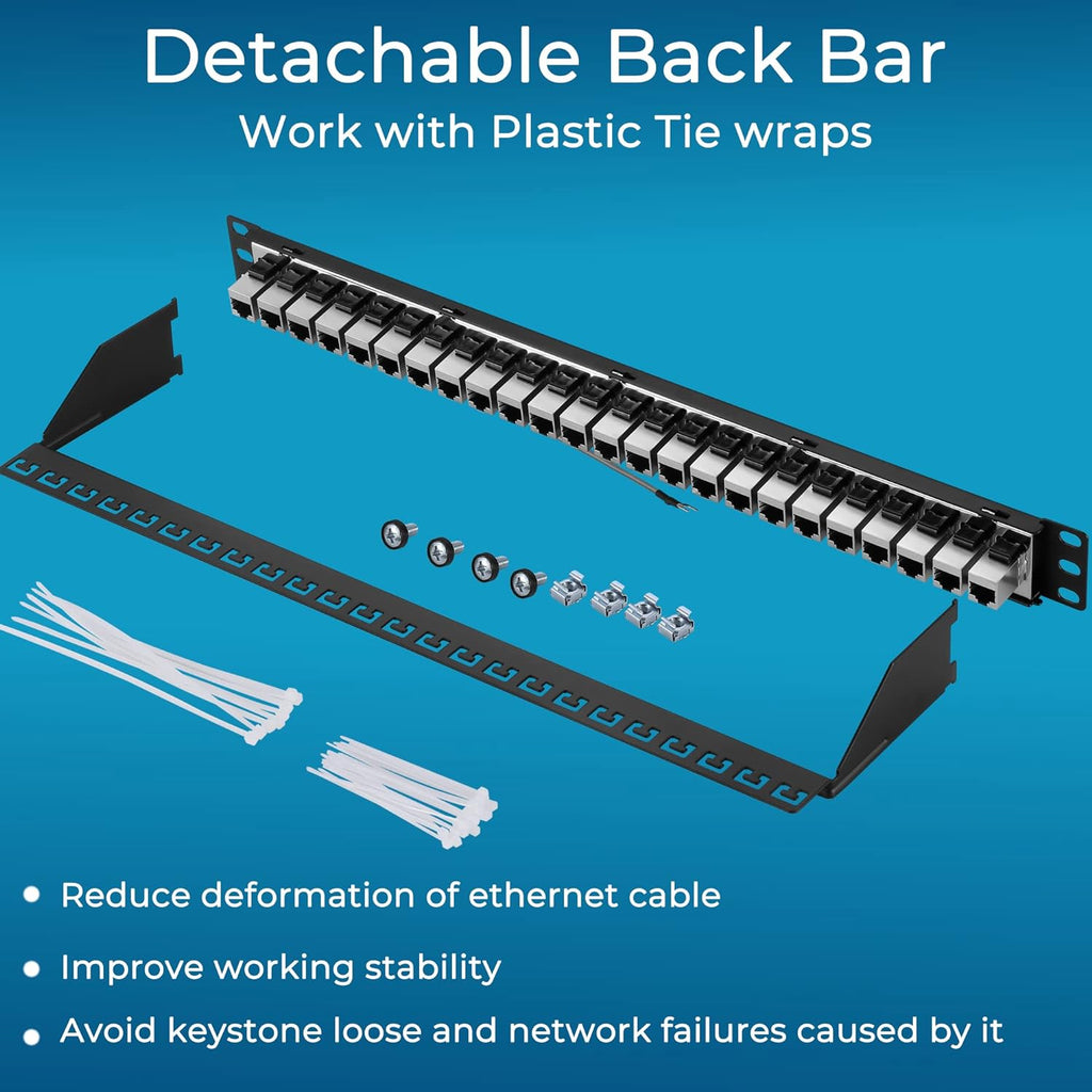 24 Port Cat7 Shielded 1U Network Patch Panel M7732
