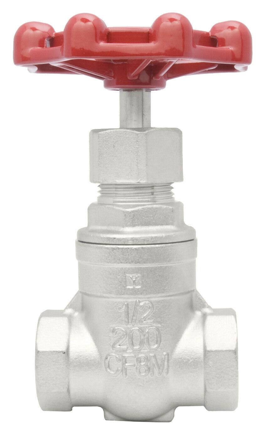 1/2x22 Stainless Steel 316 Gate Valve 200WOG FxF NPT O40821