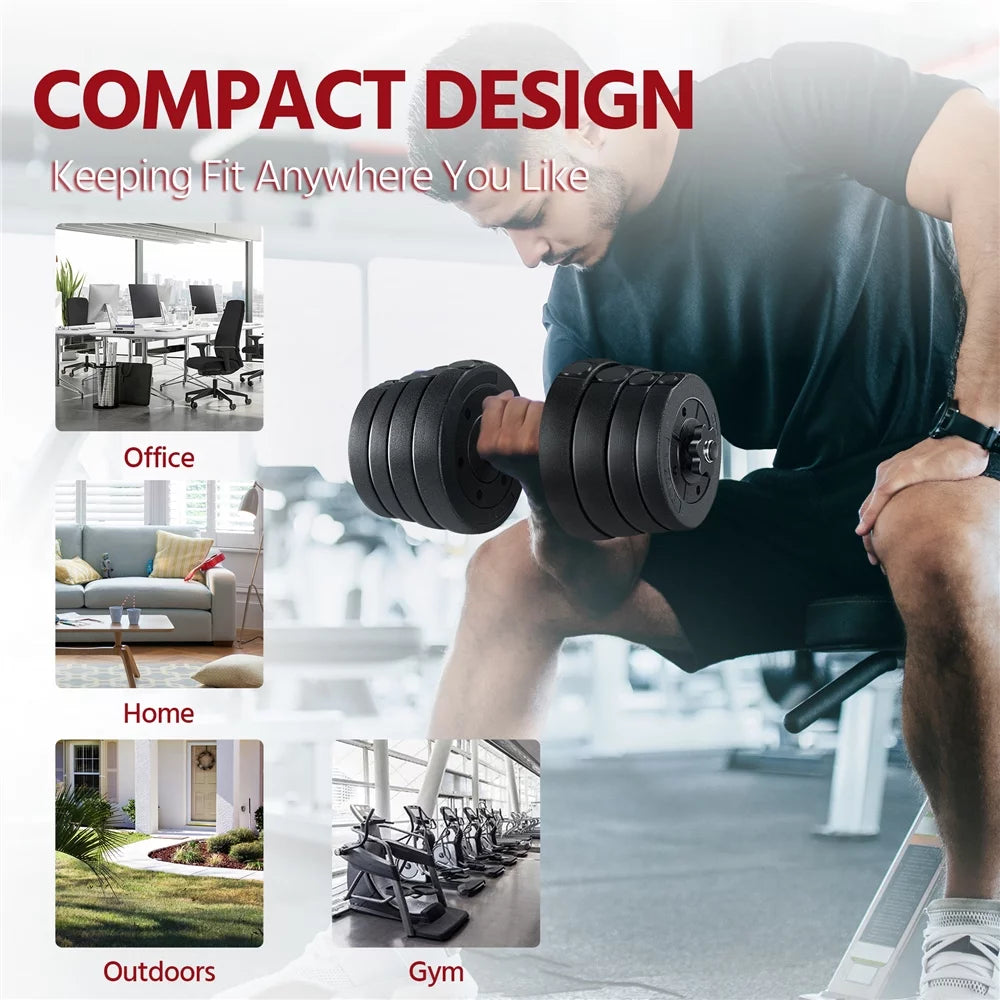 66 Lb. Adjustable Dumbbell Set Black Y506186