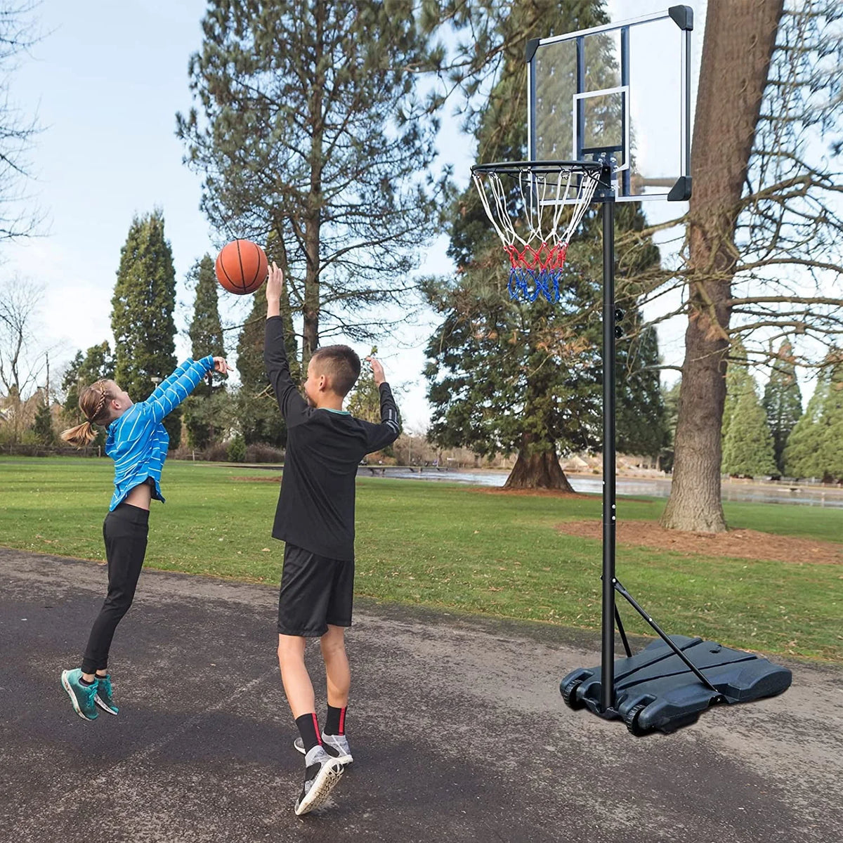 Portable Adjustable Basketball Hoop 5.8ft-7ft O134