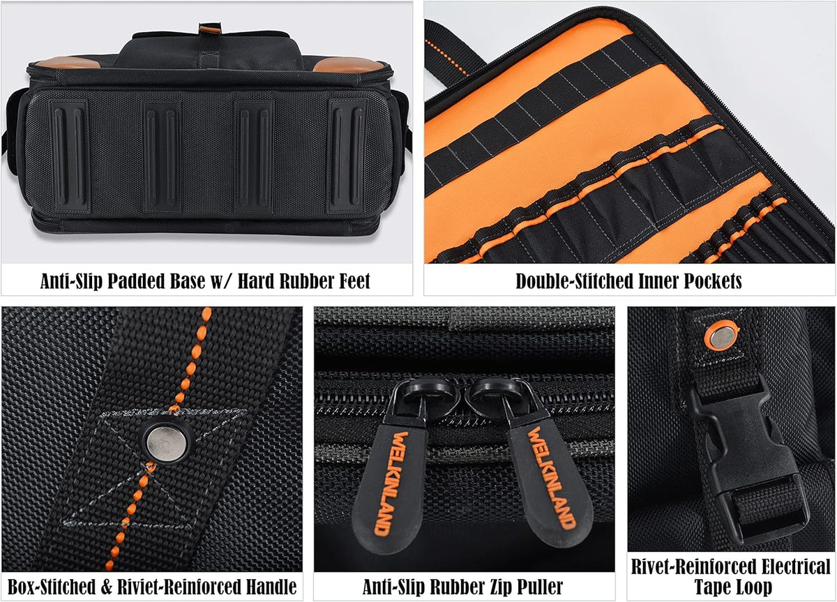 Electrician Tool Bag with 88 Pockets K84387