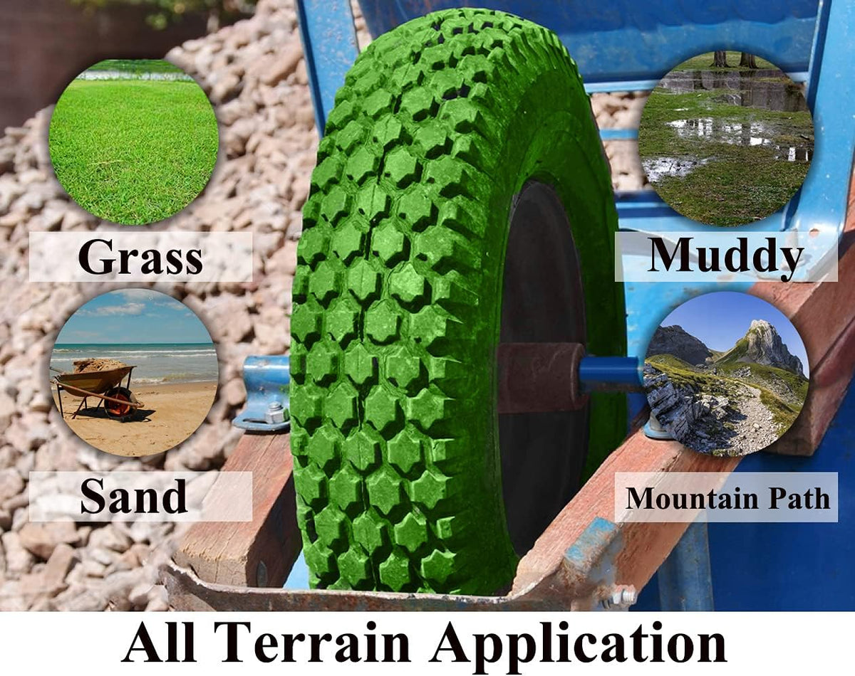 16 inch Flat Free Solid Rubber Wheelbarrow Tires Set of 2 B130110