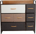 7 Drawer Fabric Storage Tower with Wood Top X419572