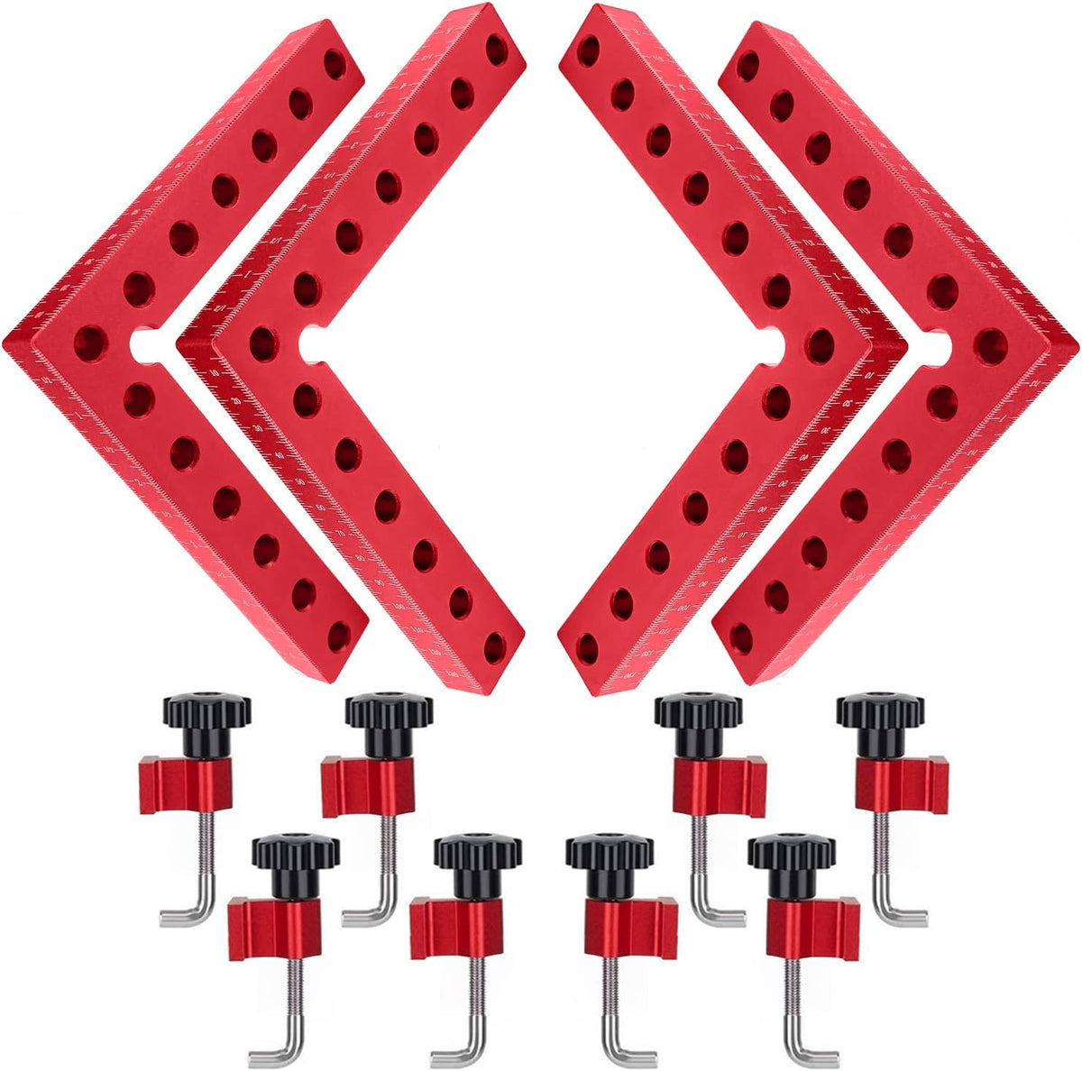 4 Pack 5.5 inch Aluminum 90 Degree Positioning Squares H957