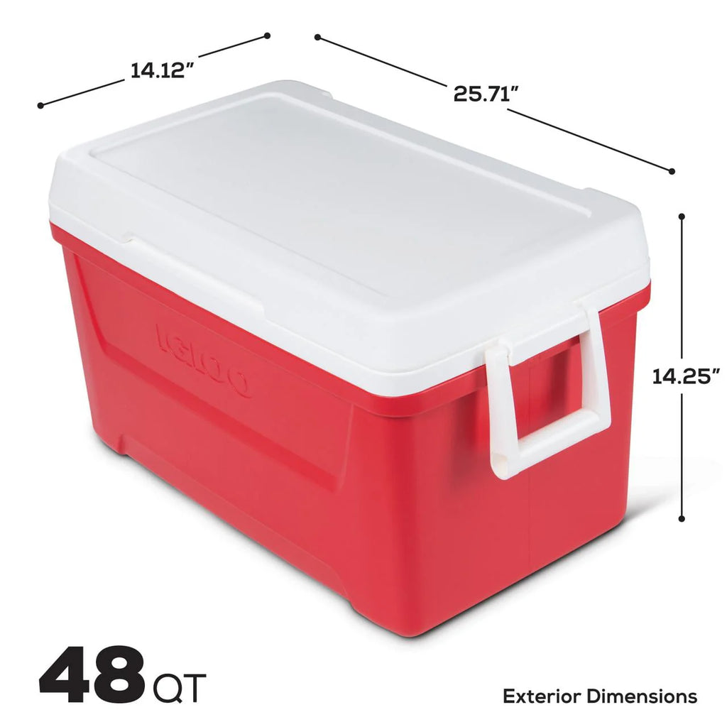 48 QT Red Ice Chest Cooler S725