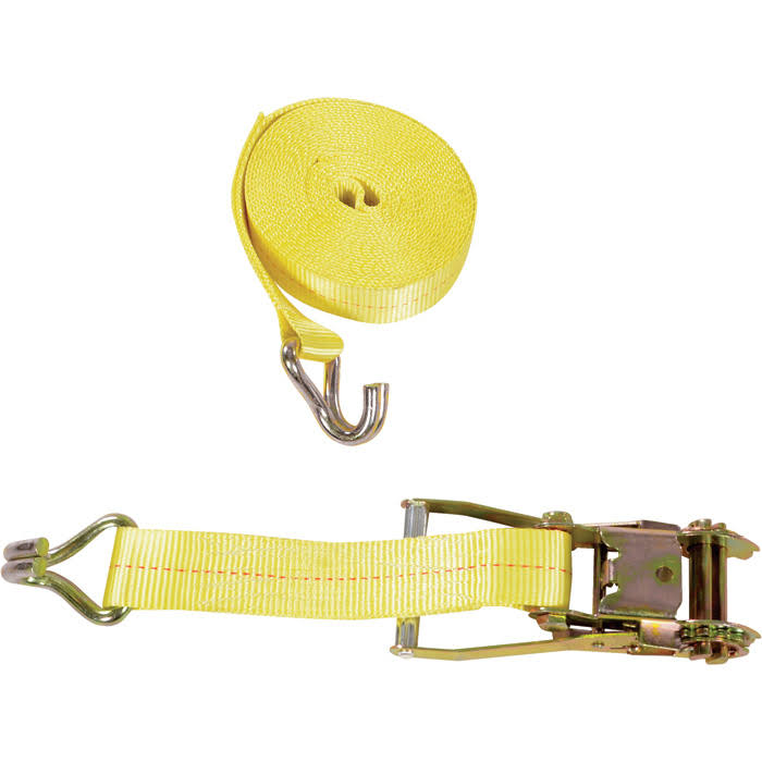 Polyester Flat Hook Cargo Strapping, 3325 lbs Capacity, 27' Working Length, 2" Width M85014