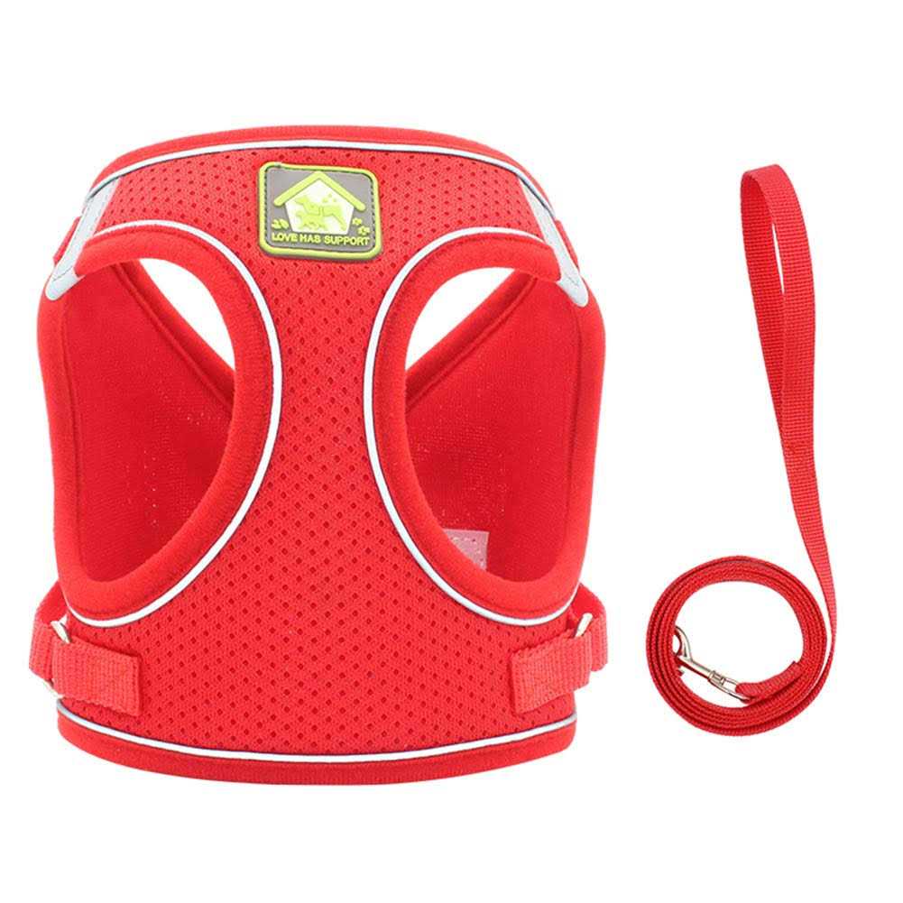 No-Pull Soft Mesh Reflective Adjustable Dog Harness and Leash Set M672345