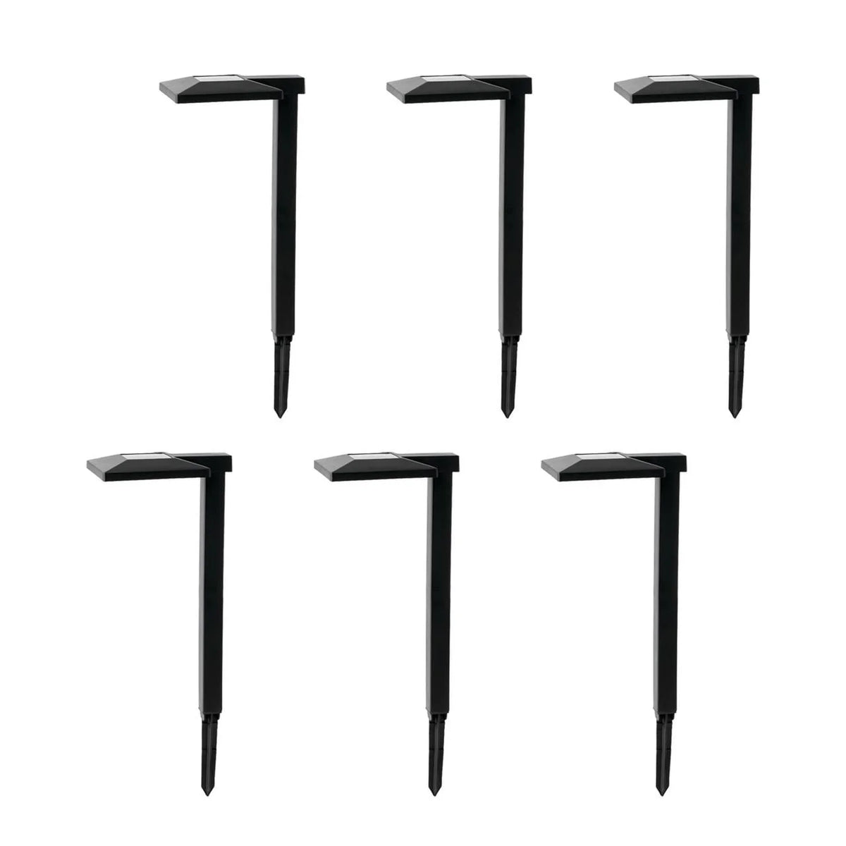 Solar Powered Square Black Plastic LED Landscape Path Light C66958