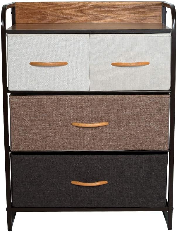 7 Drawer Fabric Storage Tower with Wood Top X419572