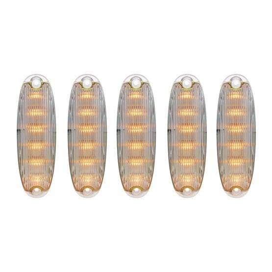 6 LED Cab Lights Amber Clear Lens G519786