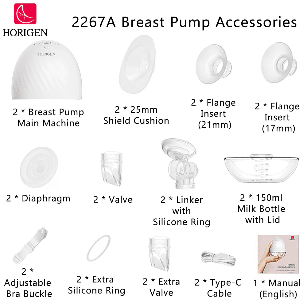 Double White Electric Wearable Breast Pump O645