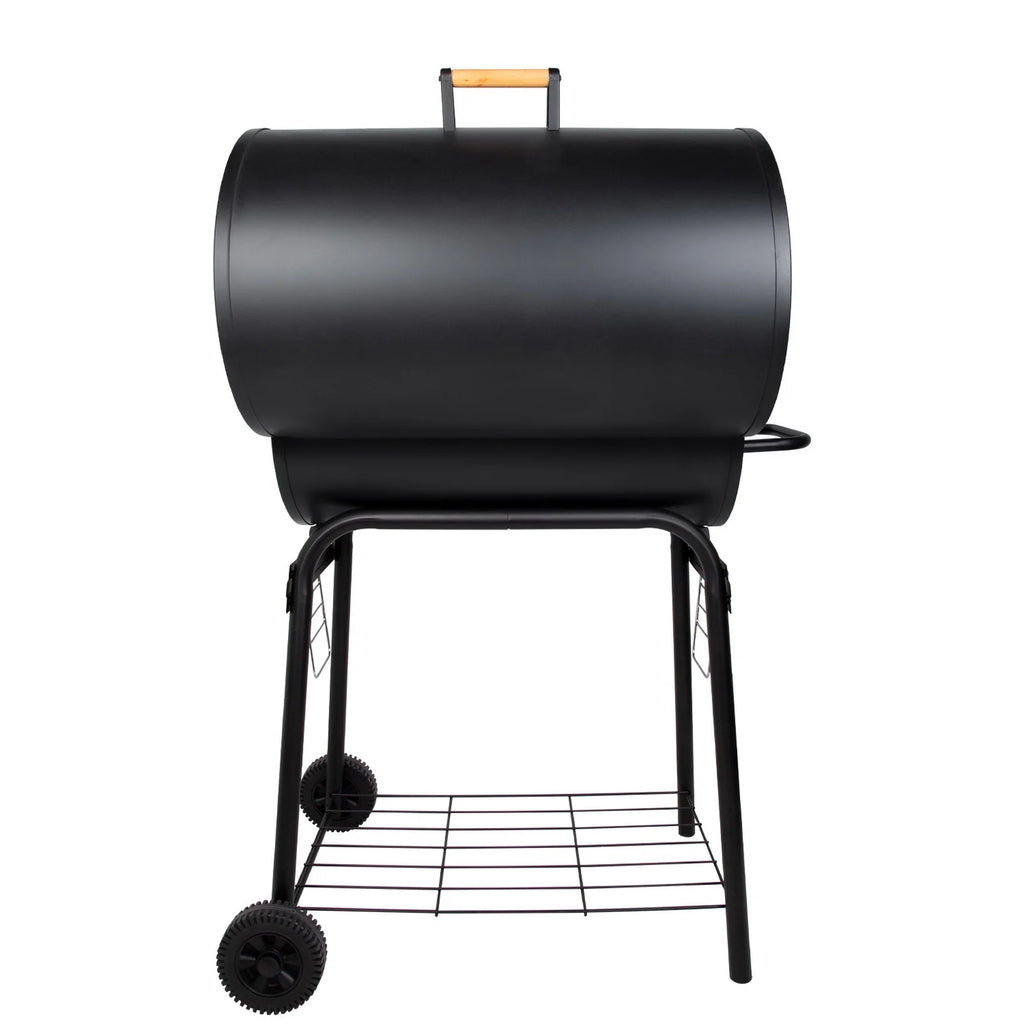 Portable Barrel Charcoal BBQ Grill with Front Shelf E806878